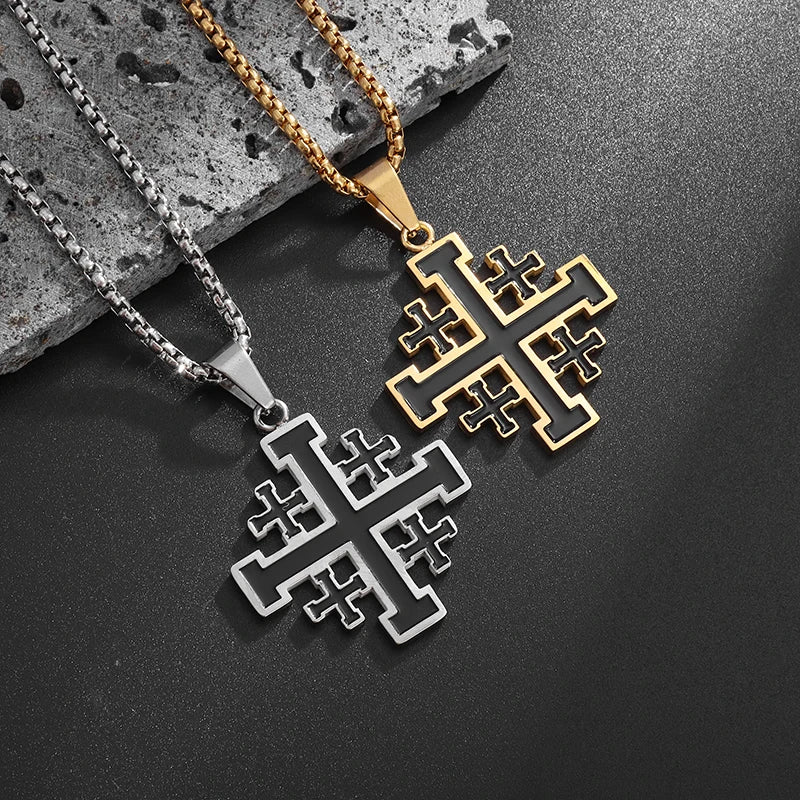 Medieval Jerusalem Crusader Cross Necklace