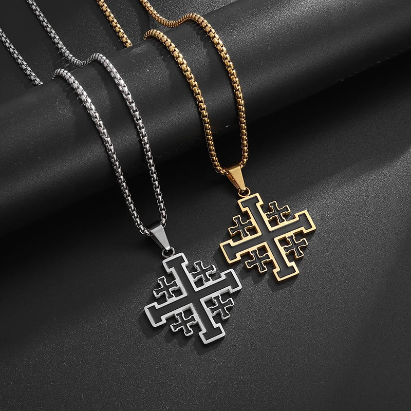 Medieval Jerusalem Crusader Cross Necklace